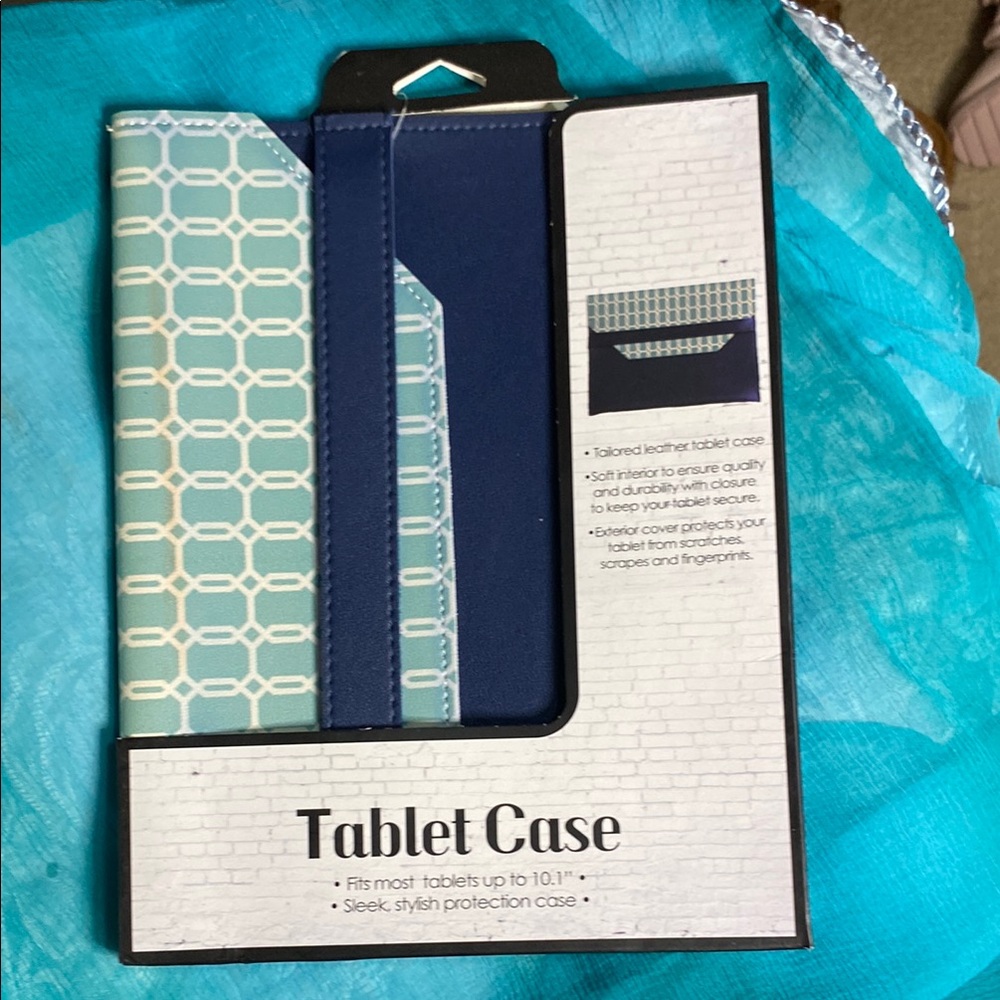 Geometric Blue and Green Tablet Case with Durable Protection